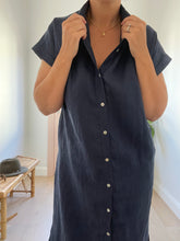 Load image into Gallery viewer, Bri Dress - Navy Linen
