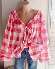 Load image into Gallery viewer, Sammie Smock Blouse - Pink Check
