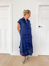 Load image into Gallery viewer, Bri Dress - Navy Linen
